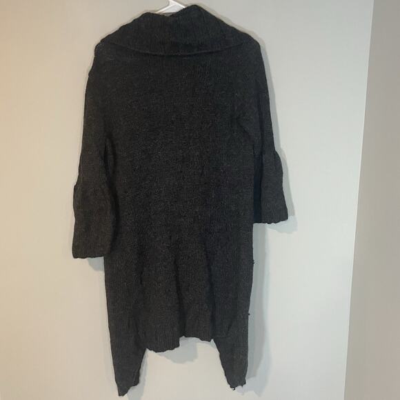 Nellik Women’s Long Cardigan 100% Alpaca Gray XS Toggle Button Wrap 3/4 Sleeve - Picture 9 of 10